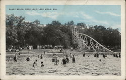Sandy Beach, Rock Lake Lake Mills, WI Postcard Postcard Postcard