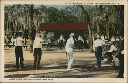 Horse Shoe Pitching in Williams Park St. Petersburg, FL Postcard Postcard Postcard