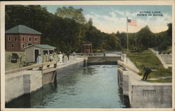 Songo Lock, Down in Maine Postcard