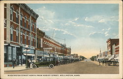 Washington Street North From Harvey Street Wellington, KS Postcard Postcard Postcard