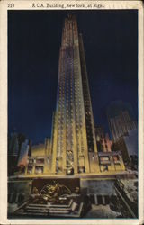 R. C. A. Building At Night New York, NY Postcard Postcard Postcard