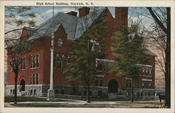 High School Building Postcard