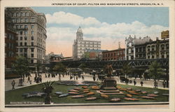 Intersection of Court, Fulton and Washington Streets Brooklyn, NY Postcard Postcard Postcard