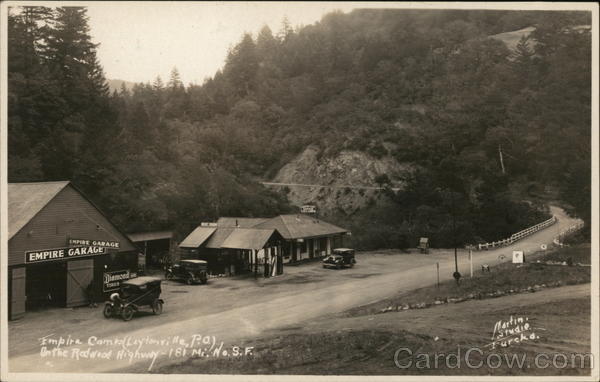 Empire Auto Camp Garage, On the Redwood Highway Laytonville California