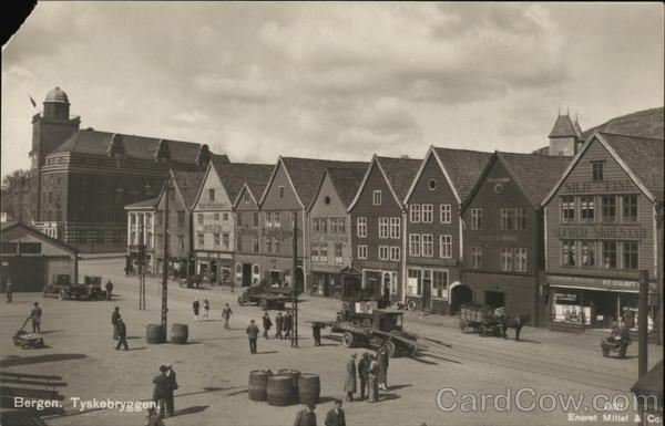 View of Town Tyskebryggen Norway