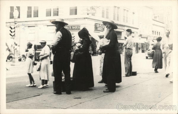 Amish Family on Street Corner