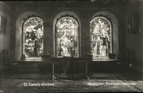 St. Cecelia Windows, Mission Inn Riverside California