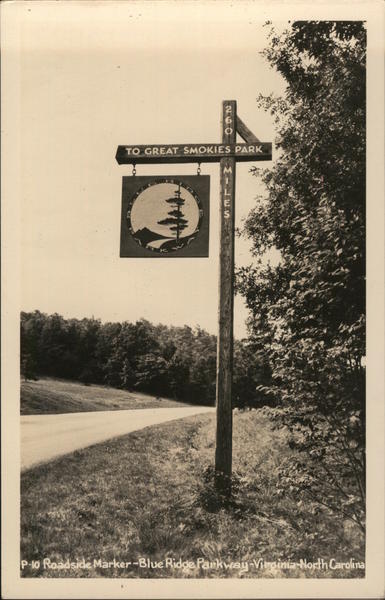 Roadside Marker, Blue Ridge Parkway North Carolina