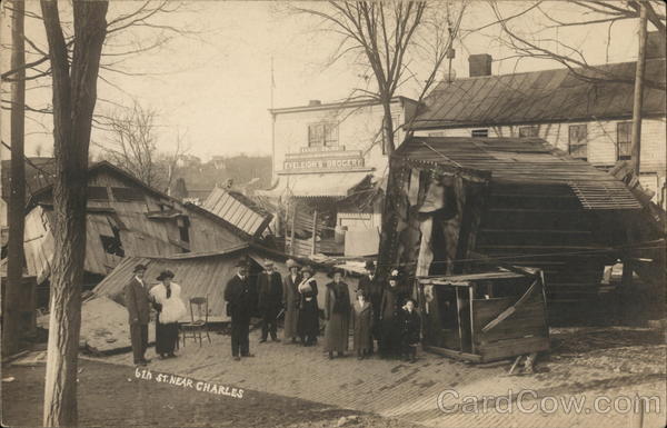 Great Flood 1913, Eveleigh's Grocery 6th Street Near Charles Marietta Ohio