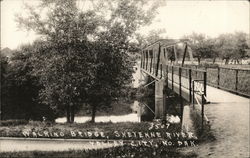 Walking Bridge, Sheyenne River Valley City, ND Postcard Postcard Postcard