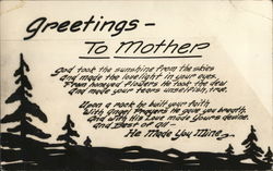 Greetings to Mother Postcard