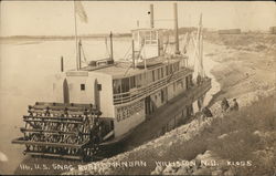 Snagboat Mandan US Engineers Riverboat Postcard