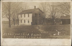 School and IOOF Rooms Postcard