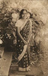 Indian Girl Wearing Sari Postcard Postcard Postcard