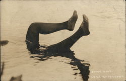 Diver with Feet in Air Out of Water, Lake Hopatcong Postcard