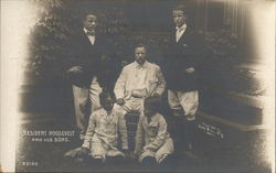 President Roosevelt and His Sons Postcard