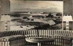 Sofa In Front of Large Mural, Photo Mammoth Murals North Hollywood, CA Postcard Postcard Postcard