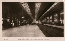 Main Line, Down Platform, Preston Station Postcard