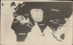 Map of HMS Curacoa's Trip to China Boats, Ships Postcard Postcard Postcard