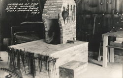 Interior, Jesse Hoover Blacksmith Shop Postcard