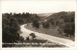 Lincoln Highway Across the Des Moines River Valley Postcard