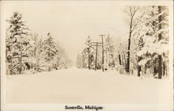 Snow Scene Scottville, MI Postcard Postcard Postcard