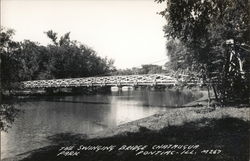 The Swinging Bridge, Chatauga Park Pontiac, IL Postcard Postcard Postcard