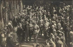 German Soldiers at Review Postcard