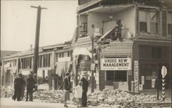 Destroyed Building after Earthquake Postcard