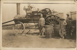 Two Farmers and Steam Tractor Columbia, MO Farming Postcard Postcard Postcard