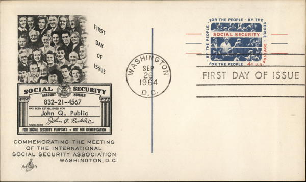 Social Security First Day of Issue Washington District of Columbia