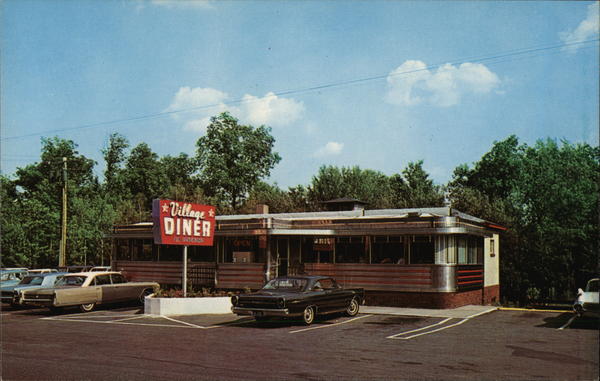 Village Diner Milford, PA Postcard