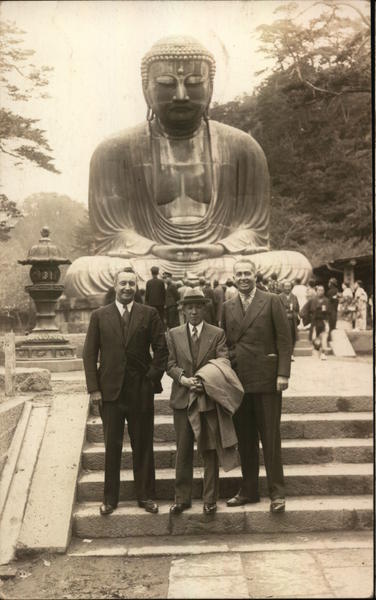 Business Men and Buddha Japan