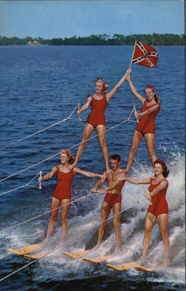 Human Pyramid on Waterskis Cypress Gardens Florida