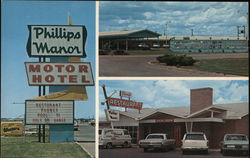 Phillips Manor Motel & Raney's Restaurant Dumas, TX Postcard Postcard Postcard