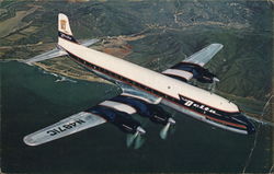 Delta Air Lines Golden Crown DC-7 Aircraft Postcard Postcard Postcard