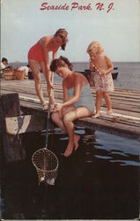 Three Girls on a Pier Postcard