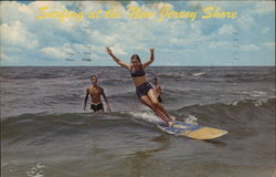 Surfing at the New Jersey Shore Postcard