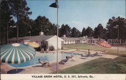 Village Green Motel, U.S. 301, Sylvania, Ga. Postcard