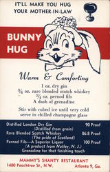 Bunny Hug Cocktail, Mammy's Shanty Restaurant Atlanta, GA Postcard Postcard Postcard