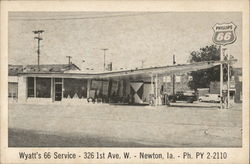 Wyatt's 66 Service Newton, IA Postcard Postcard Postcard