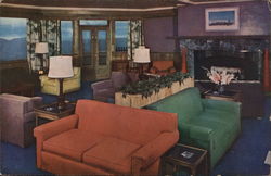 Lounge at Mt. Equinox Sky Line Inn Postcard