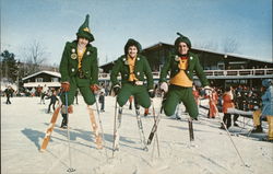 Skiing Leprechauns, Brodie Mountain Ski Area New Ashford, MA Postcard Postcard Postcard