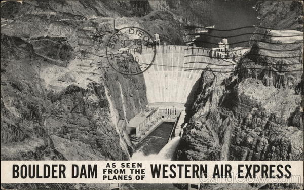 Aerial View of the Boulder Dam Airline Advertising