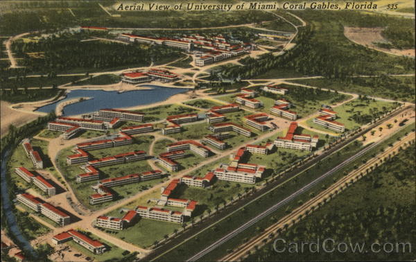 Aerial View of University of Miami Coral Gables Florida