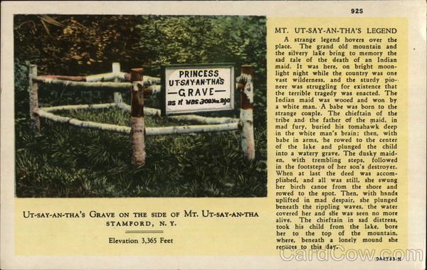 Ut-Say-An-Tha's Grave on the Side of Mt. Ut-Say-An-Tha Stamford New York