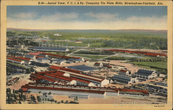 Aerial View of T.C.I & Ry. Company Tin Plate Mills Birmingham Alabama