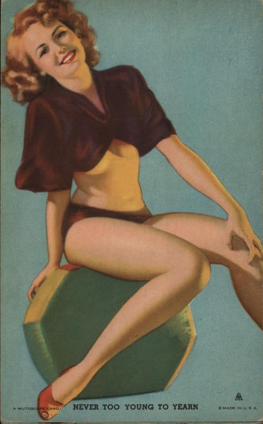 Pinup Girl in Fur Shrug Swimsuits & Pinup