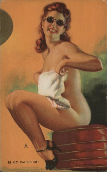 Pinup Girl Wearing a Towel and Sunglasses Swimsuits & Pinup