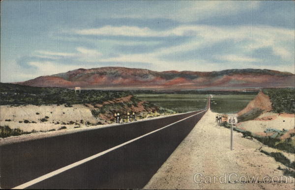 A-5 Highway U.S. 66 Entering Rio Grande Valley Albuquerque New Mexico